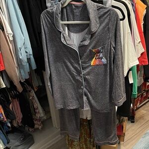 C&C California Gray and Pink Pajama Set